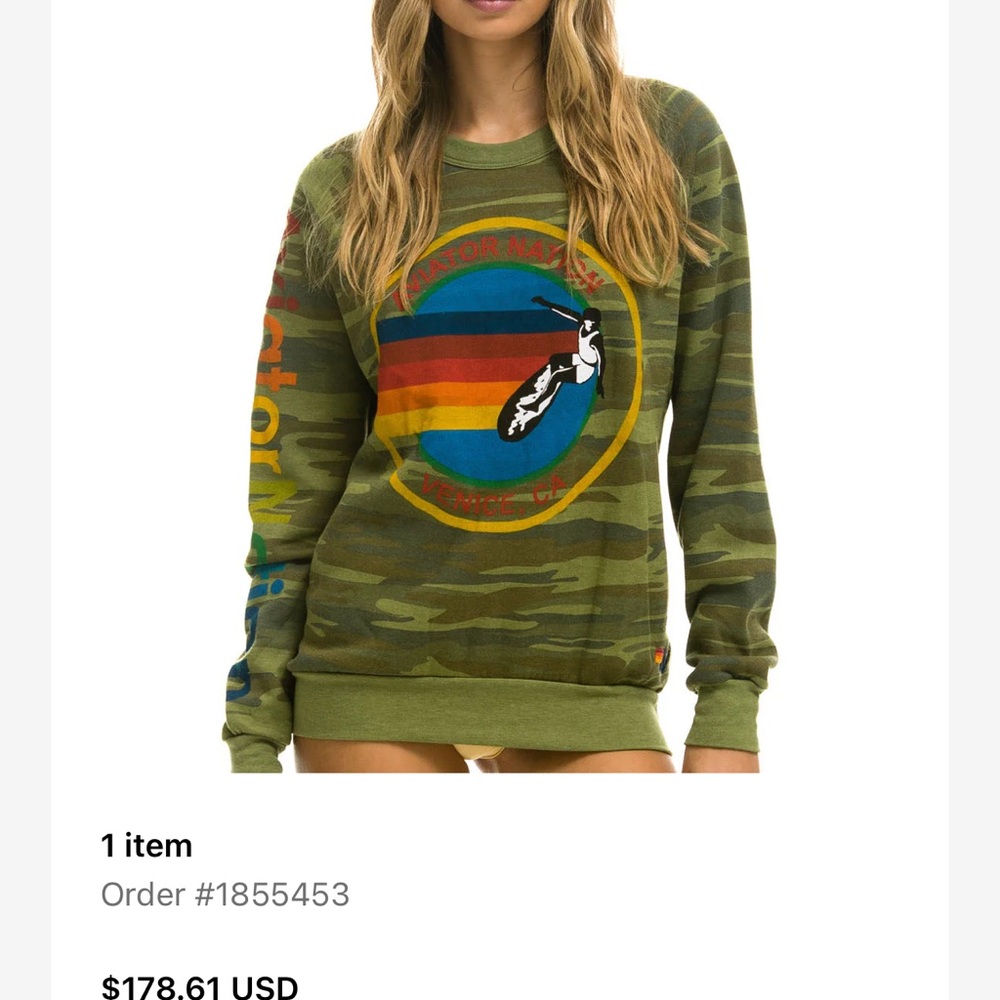 Aviator Nation Camouflage Crewneck